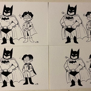 Batdad & Birdson | Impressão de arte serigrafada de edição limitada 4 x 6