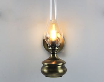 Electric Wall Light with Handmade Gas Lamp Design Ottoman Quality