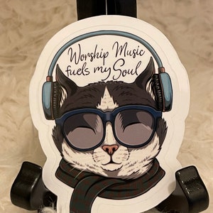 Christelijke aanbidding muziek sticker, christelijke stickers, lof sticker, geloof christelijke muziek geschenk, aanbidding muziek brandstoffen mijn ziel, aanbidding geschenken