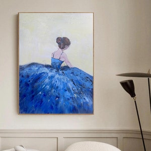 Large Ballet Girl Oil Painting Dancer Oil Painting on Canvas Hand Painted Ballerina Portrait Oil Painting Sofa Wall Art Ballerina Fine Art