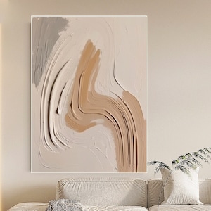 Beige Brown Minimalist Abstract Painting Large Brown Texture Painting On Canvas Wabi Sabi Wall Art Brown Abstract Wall Art Modern Wall Decor