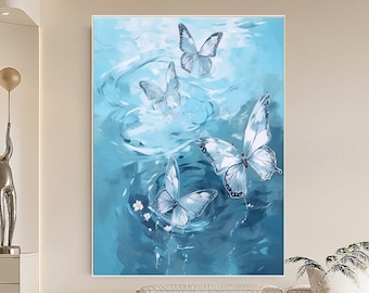 Grote originele vlinderkunst olieverfschilderij moderne dierenschilderij op canvas insectenkunstwerk vlindermuurkunst vlinderolie canvas schilderij