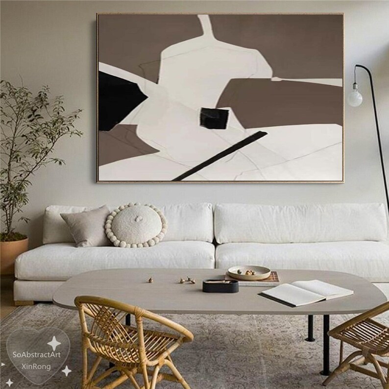 Gray and Beige Textured Wall Art Large Original Gray Abstract Painting ...