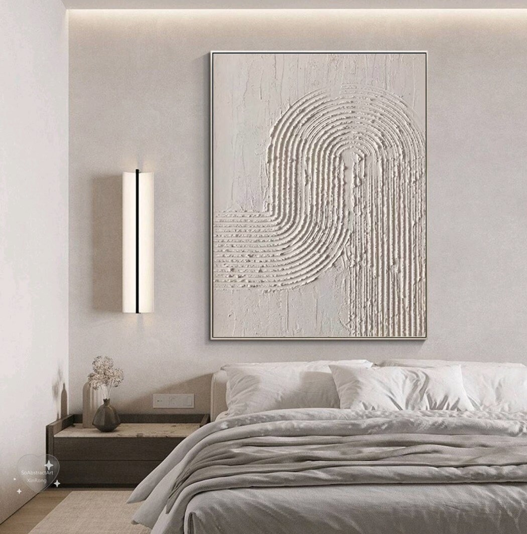 Large Pure Beige Minimalist Painting on Canvas Neutral Beige - Etsy