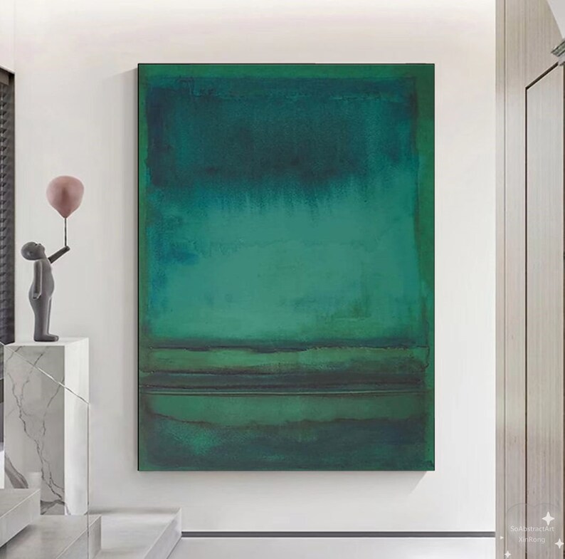 Large Green Abstract Painting on Canvas Green Textured Wall Art ...