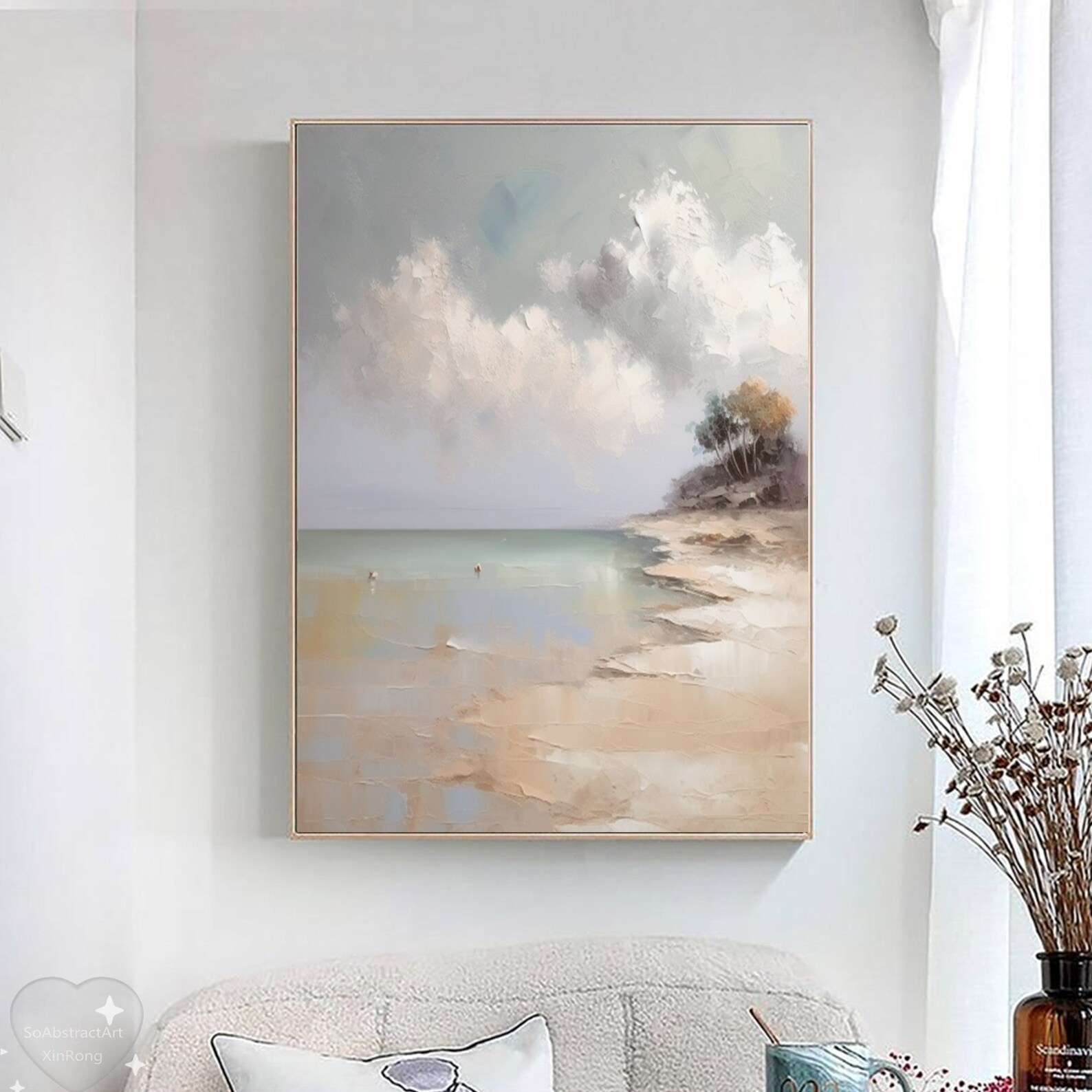 Original Abstract Seascape Oil Painting on Canvas Beach Seascape ...