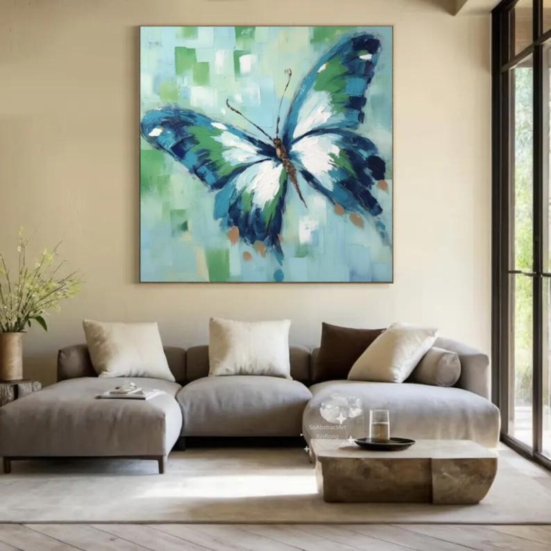 Textured Butterfly Painting 3D Minimalist Framed Canvas Wall Art - Etsy