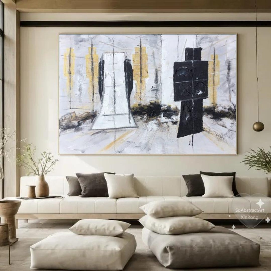 Black and Beige Abstract Wabi Sabi Wall Art Black Abstract Minimalist ...