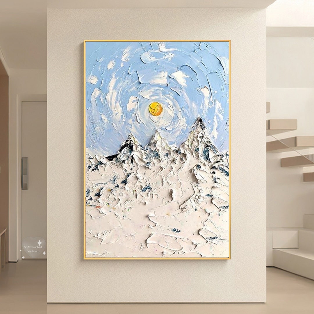 Large Abstract Mountain Oil Painting on Canvas Original 3D Texture Wall ...