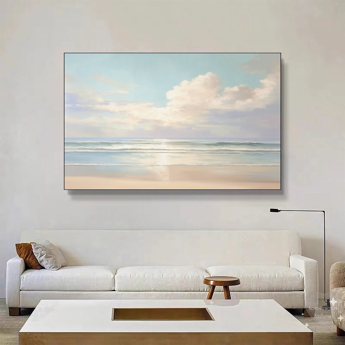YUSUZHU Leinwandposter 90x180cm - Strand Wandkunst Mit Sonnenuntergang