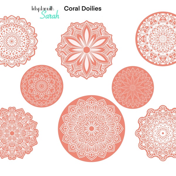 CORAL DOILIES for your planners, journals or scrapbooks etc.