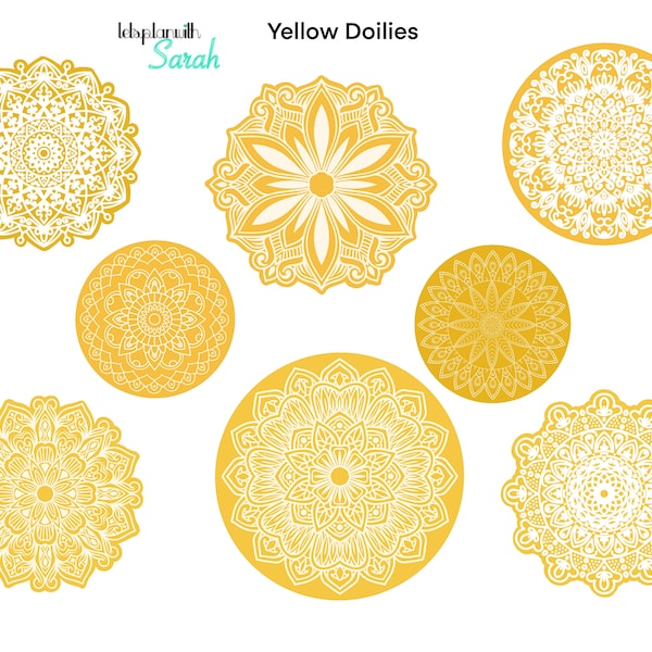 YELLOW DOILIES for your planners, journals or scrapbooks etc.