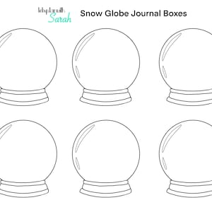 SNOW GLOBE journal BOXES Printable stickers for planners, journaling, scrap booking etc. Download