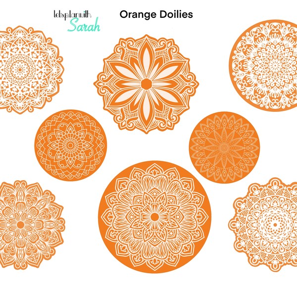 ORANGE DOILIES for your planners, journals or scrapbooks etc.