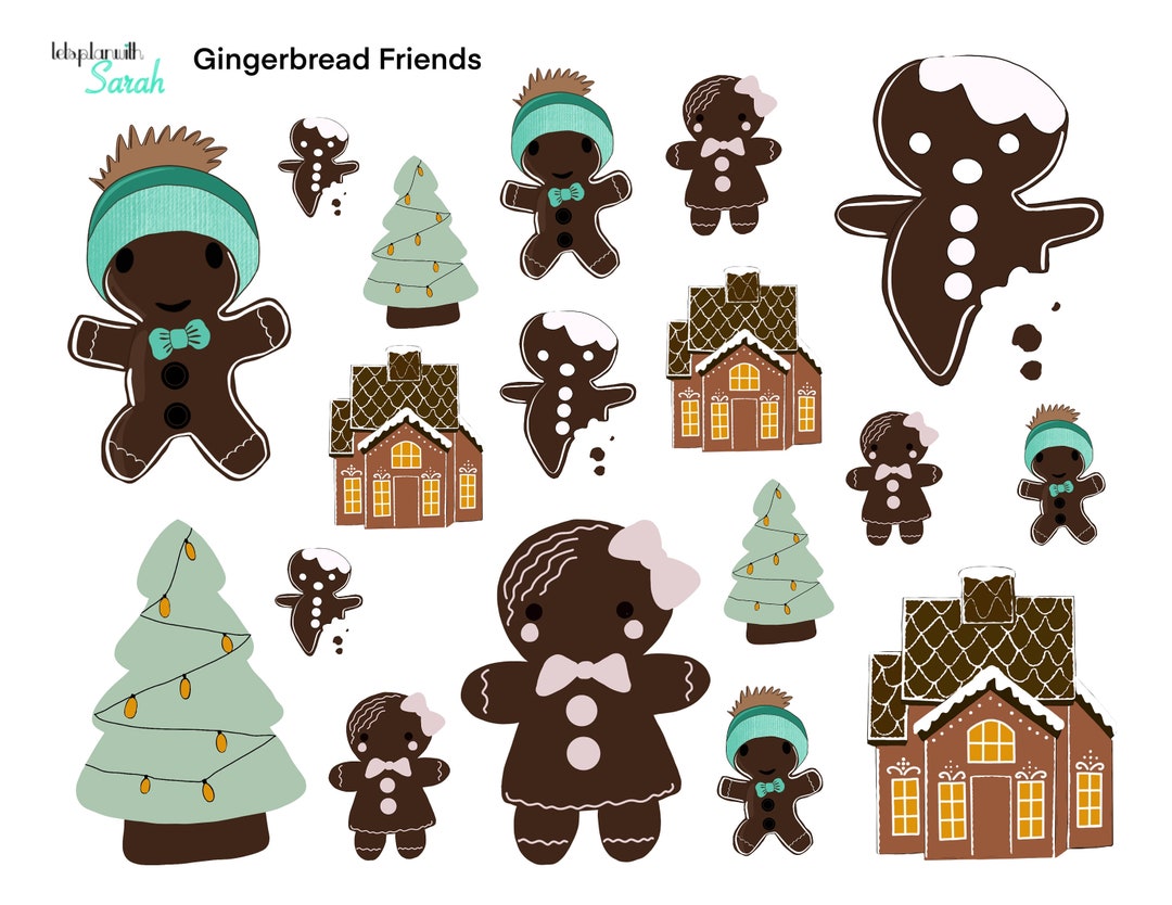 GINGERBREAD FRIEND Printable Stickers for Planners - Etsy