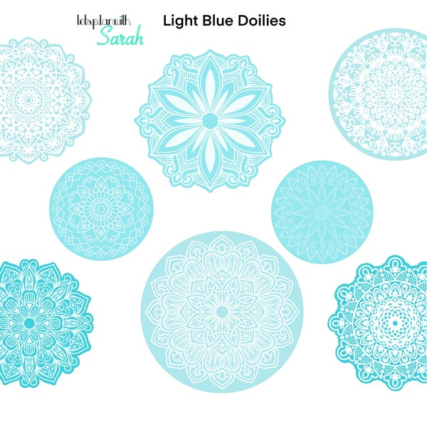 LIGHT BLUE DOILIES for your planners, journals or scrapbooks etc.
