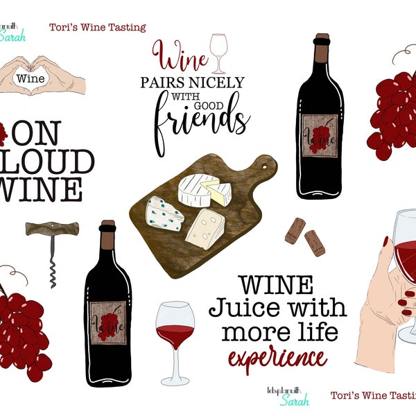 TORIS WINE TASTING red wine Printable Planner stickers stickers scrapbooking stickers Bullet journal downloads