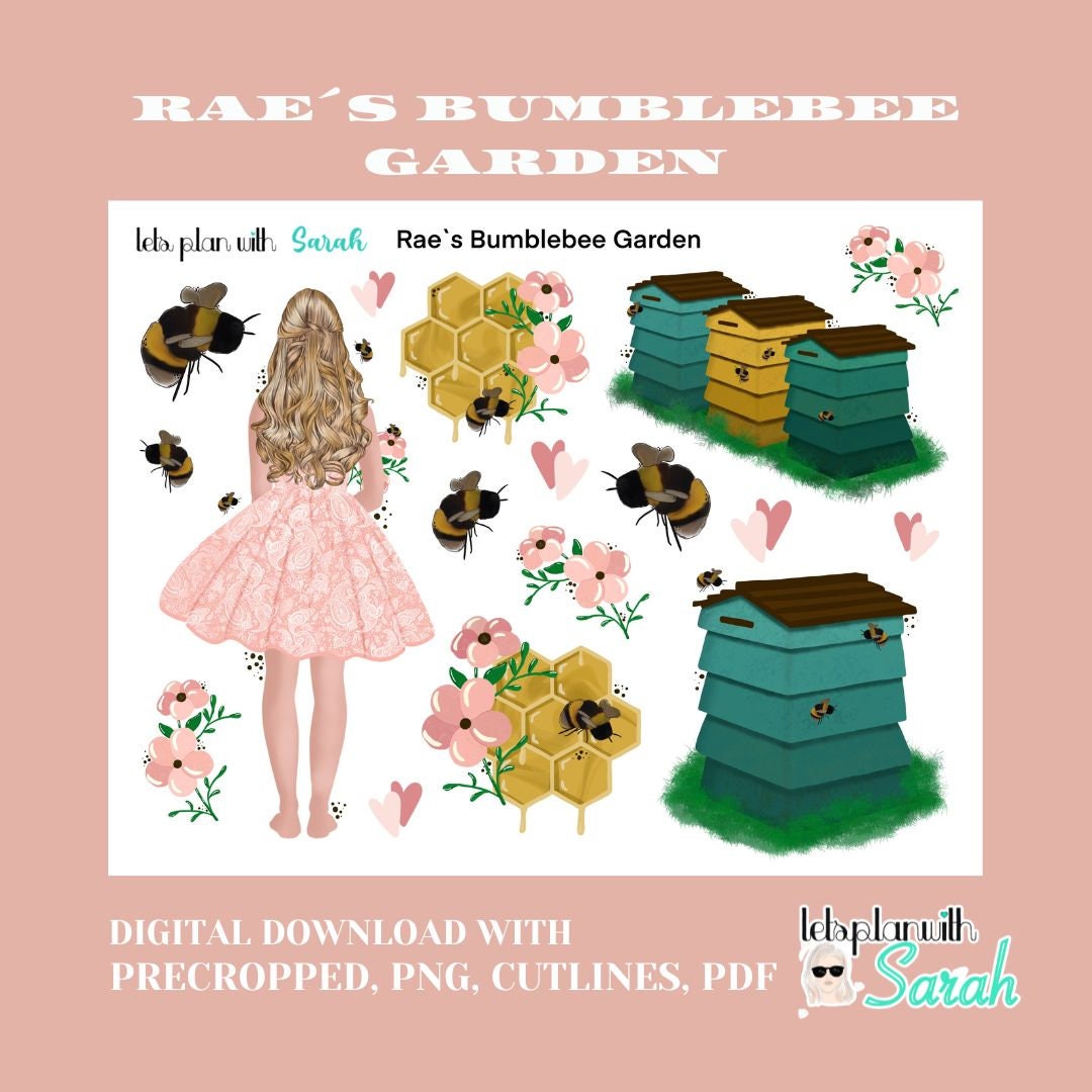 RAES BUMBLEBEE GARDEN Printable Summer Stickers for Planners, Journals ...