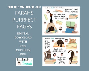 FARAHS PURRFECT PAGES Printable stickers for planners, journals, scrapbooks, memory keeping, card making etc.