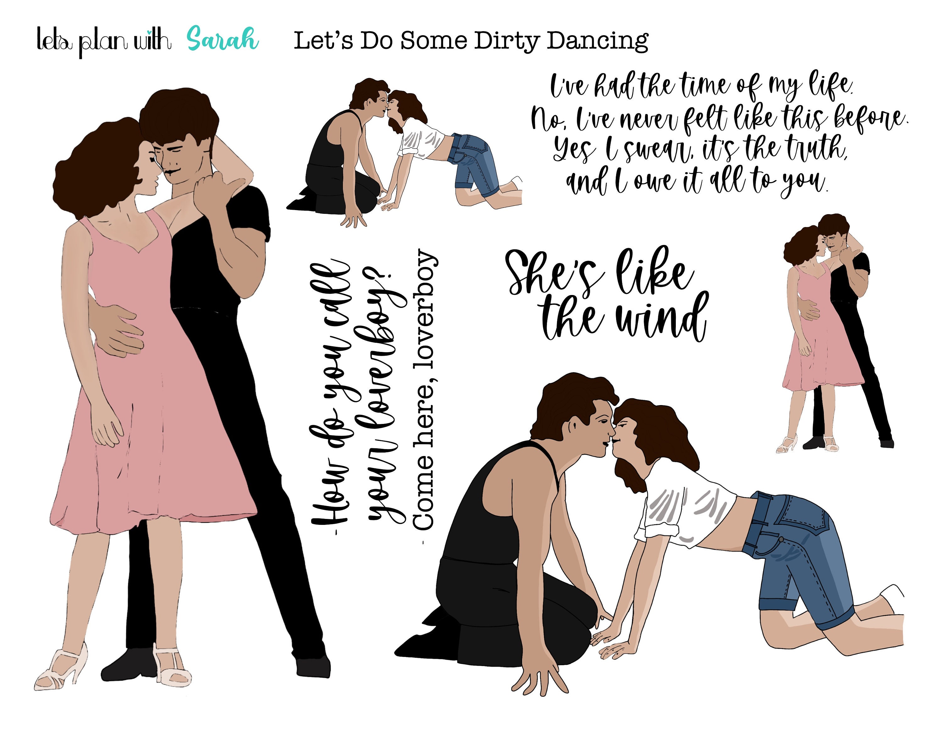 LETS Do Some DIRTY DANCING Fun Printable Stickers for Etsy UK
