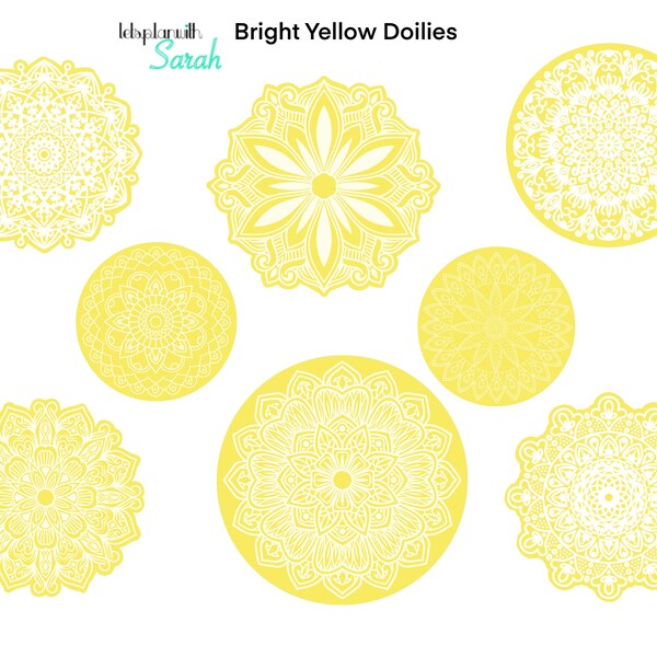 BRIGHT YELLOW DOILIES for your planners, journals or scrapbooks etc.