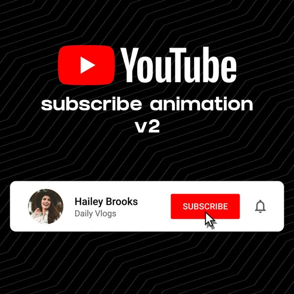 Custom Animated YouTube Subscribe Call To Action Button Overlay For Intro Videos