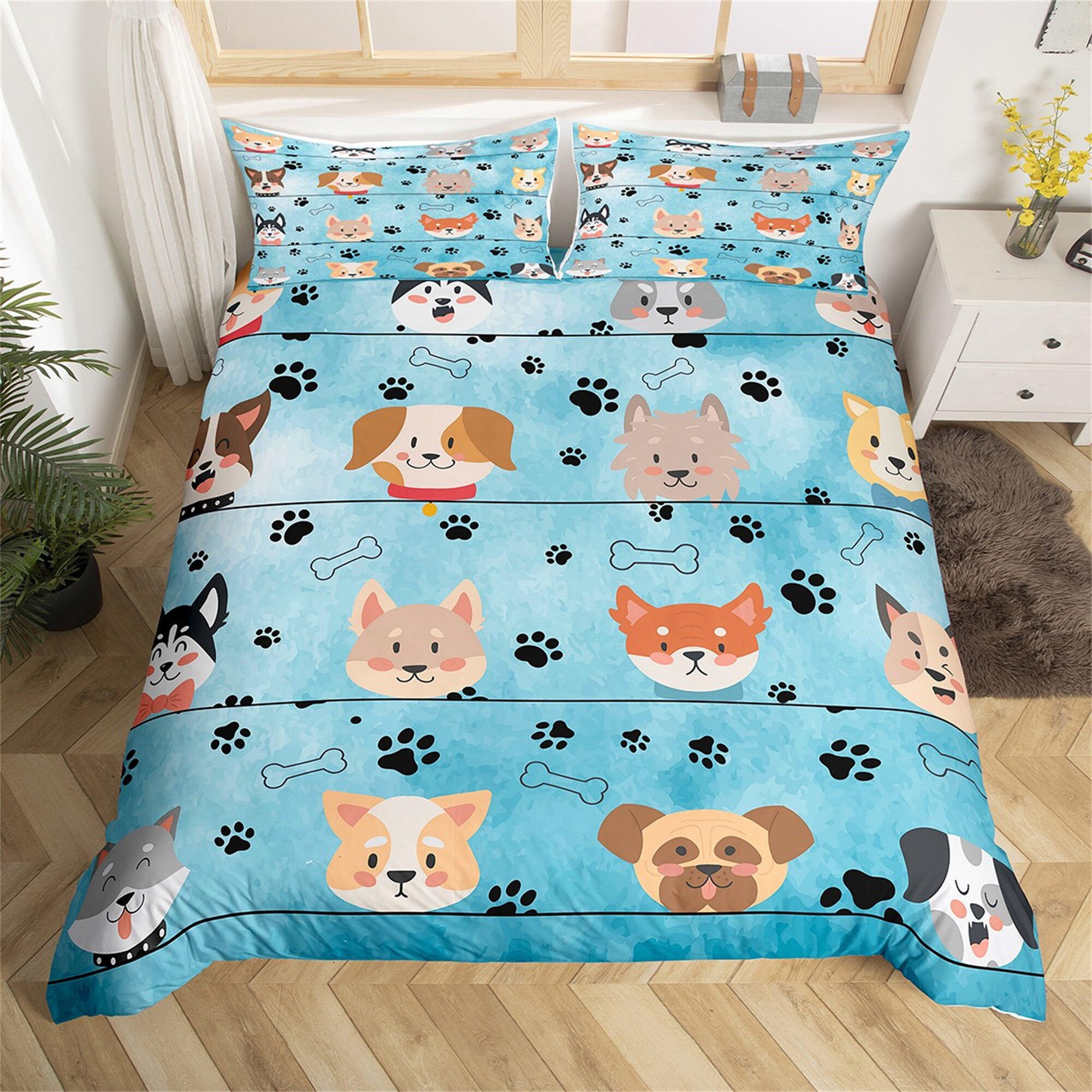 paw print sheet set
