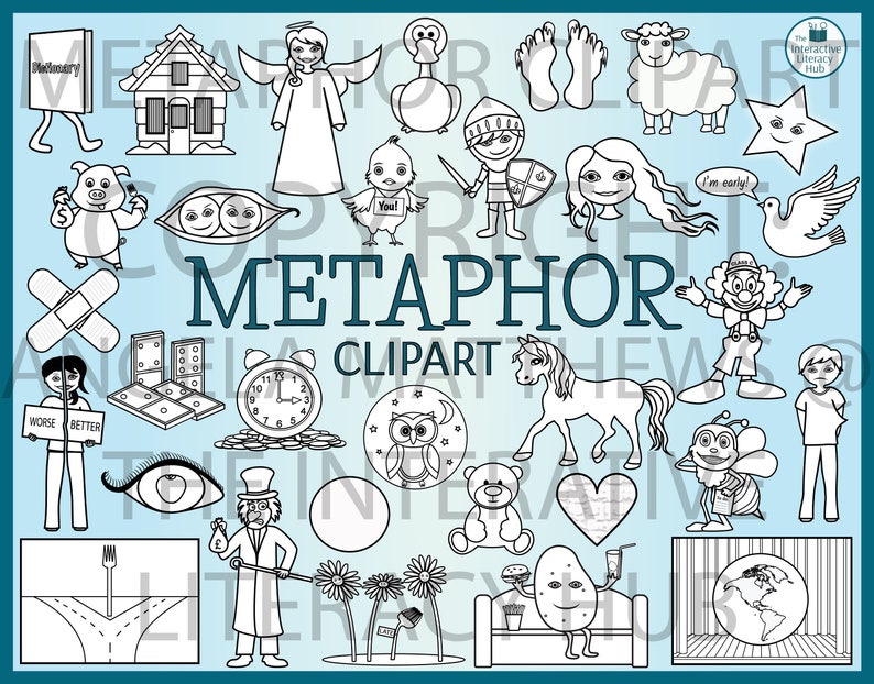 Metaphor Clipart 31 PNG Graphics of Metaphors includes Black and White