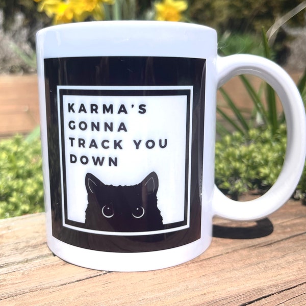 Taylor Swift Karma Mug/ Midnights/Gift idea/ Drinking cups/Swiftie lyric mugs/ Cats merch/ Merchandise/ Teachers