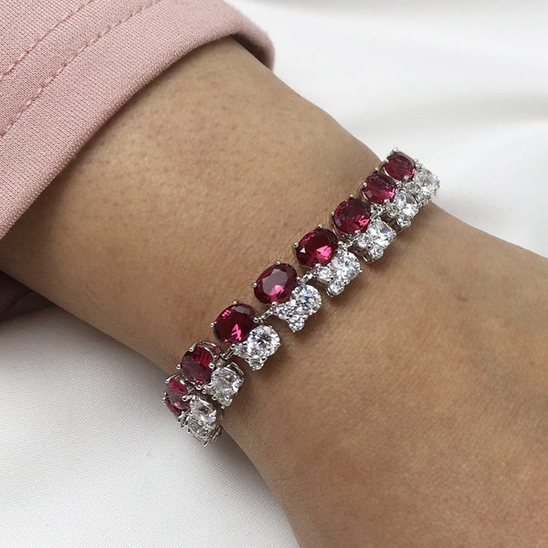 Bracelet tennis femme, bracelet minimaliste, bracelet romantique, bracelet Saint Valentin, bracelet cérémonie.