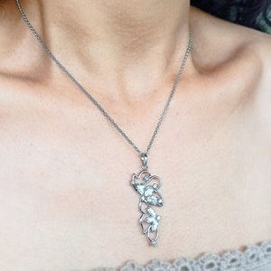 Butterfly necklace and zircon stones, women&#39;s jewelry, butterfly necklace, wedding necklace, gift for girlfriend, lucky charm