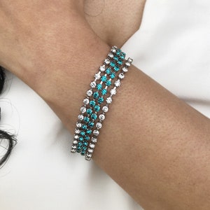 Women&#39;s bracelet with crystals, multi-strand, modern bracelet, sparkling, anniversary, women&#39;s bracelet, gift bracelet