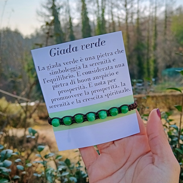 Pulsera energética de piedra natural de jade verde, joyas de piedra de jade verde, pulsera de piedra natural, regalos unisex