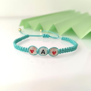 Pulseras macramé personalizadas para él, ella, pulsera ajustable, pulsera de pareja, pulsera de la amistad, pulsera de letras, regalo