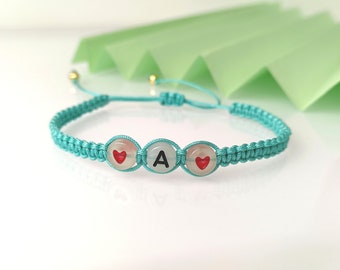 Personalized macrame bracelets for him, her, adjustable bracelet, couple bracelet, friendship bracelet, letter bracelet, gift