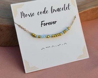 Pulsera de código Morse personalizada para parejas y amistades. Joyas únicas con mensajes ocultos, regalo de Navidad
