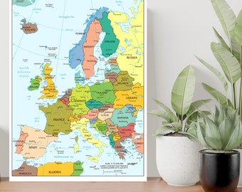 Map of Europe EU Large Poster Art Print Gift A0 A1 A2 A3 A4 A5