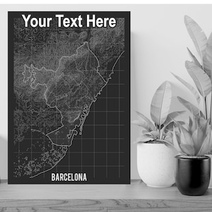 Plan de la ville personnalisé BARCELONE Grande affiche personnalisée Art Print Gift - A1 LAMINATED PRINT