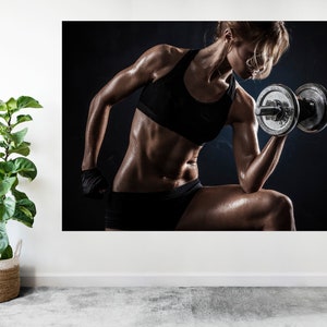 Gym Girl Motivational Muscle Sport Bodybuilding Large Poster Art Print Gift A0 A1 A2 A3 A4 A5