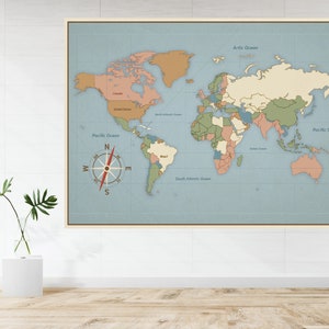 World Map Atlas Large Poster Art Print Gift A0 A1 A2 A3 A4 A5