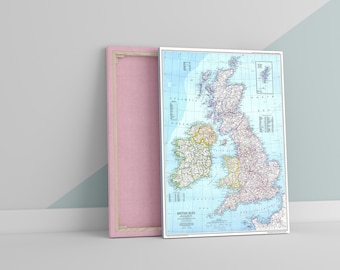 Map of Great Britain UK Large CANVAS Art Print Gift A0 A1 A2 A3 A4