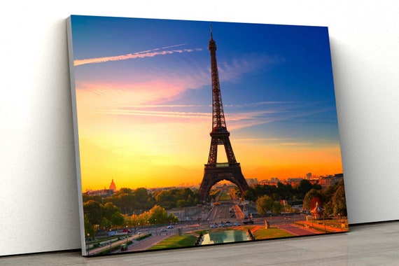 Eiffel Tower Colourful Sunset Landscape Large CANVAS Art Print - Etsy