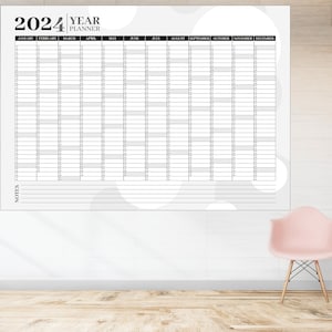 2024 AÑO PLANIFICADOR Gráfico de pared Calendario Póster grande Impresión de arte Regalo A0 A1 A2 A3