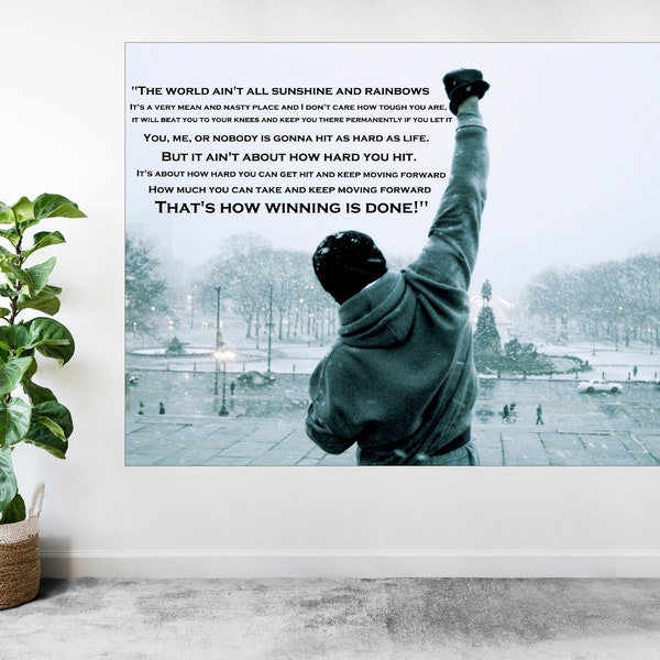 Rocky Quote Motivational Inspirational Large Poster Art Print Gift A0 A1 A2 A3 A4 A5