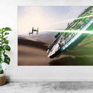 Millennium Falcon TIE fighter Star Space Ship Grande Poster Art Stampa Regalo personalizzato A0 A1 A2 A3 A4 A5