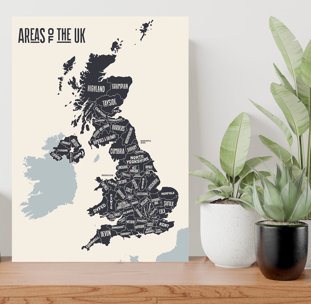 Map of the UK Great Britain Large Poster Art Print Gift A0 A1 A2 A3 A4 A5 - Etsy