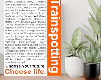 Choose Life Trainspotting Quote Large Poster Art Print Gift A0 A1 A2 A3 A4 A5