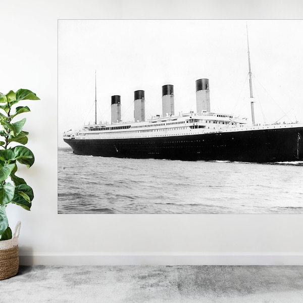 vintage Titanic Ship Noir et Blanc Grande Affiche Art Print Cadeau A0 A1 A2 A3 A4 A5