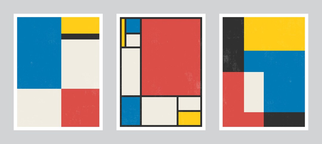 Set of 3 Bauhaus Vintage Abstract Art Large Poster Print Gift - A0 A1 ...