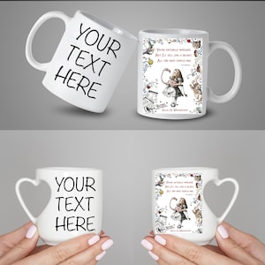 Personalised Alice In Wonderland Bonkers Quote Printed Coffee Tea Mug Cup Gift